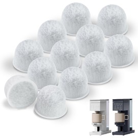 Paquete de 12 cartuchos de filtro de agua de carbón compatibles con cafeteras Chefman Caffeinator de un solo servicio y goteo de 14 tazas, accesorios de repuesto de filtro de agua de carbón activado
