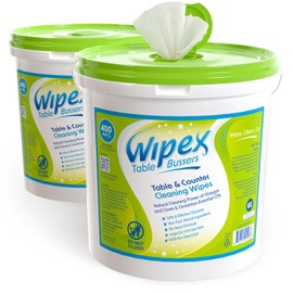 Wipex Table Bussers - Natural Cleaning Wipes | Table Cleaning Quick Cleaner & Counter Wipes | Made with Vinegar, Propolis, Clove and Cinnamon Oil, Natural Surface Wipes, 400 Count (Pack of 2)