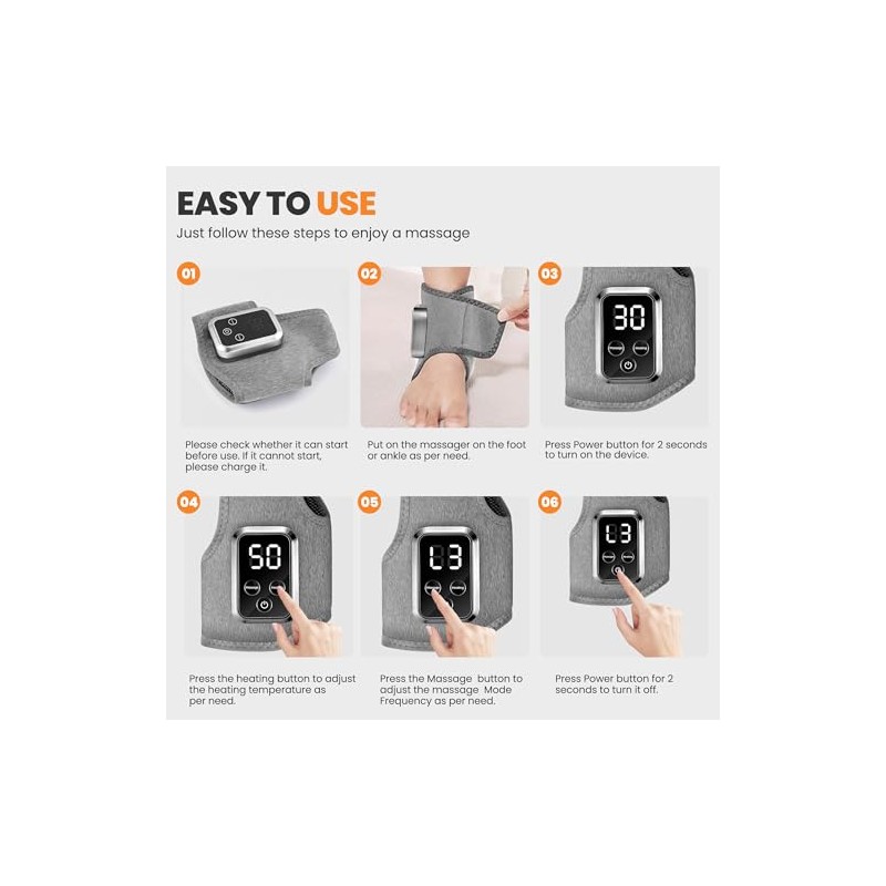 2-in-1 Warming Foot Massager Wrap – Foot & Ankle Massager
