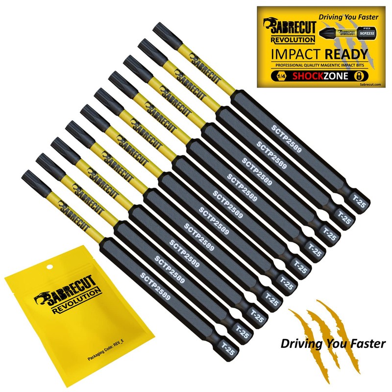 10 x SabreCut SCTP2589_10 89mm T25 TX25 Torx Tamper Proof