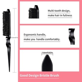 Hair Brush Set, 3 Counts Durable Hair Combs, Back Comb Brush, Rat Tail Hair Comb, Double Edges Brush Comb, Professional Hair Styling Tools for Women & Men