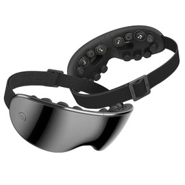 Eye Mask (Japan Vibration Technology & Visible Design), 3D Vibration, Eye Care, Non-Pneumatic Type, Eye Warmer, Eye Treatment, No Pressure, Bluetooth Music Function, Gift, Unisex, Gift, Rust Color