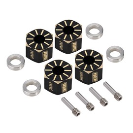 INJORA Wheel Hex Hub Black Coating Brass Wheel Adapter for Axial SCX10 PRO SCX10 III UTB10 Capra Upgrade 1/10 RC Crawler（9mm）