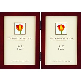 Dennis Daniels Gallery Woods Hinged Double Vertical Picture Frames, 5 x 7 Inches, Walnut