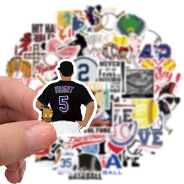 50 PCS Stickers for Baseball Water Bottle|Waterproof Sticker for Laptop Skateboard Phone Car Decals for Adults Decor (Baseball Stickers)