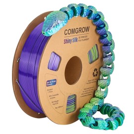 Comgrow Silk Shiny Blue Purple and Yellow 3D Printer Filament, Comgrow 3D Printing Materials Silk PLA 1.75mm, 3D Printing Filament +/-0.02mm, 1kg/2.2lbs Silk PLA