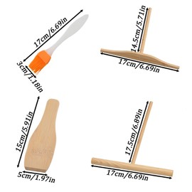 anneratteryer Crepes distributor crepes accessories crepe spatula crepe pan induction easy to clean dough distributor for crepe slider wood baking tools for crepes pan palate ham pan