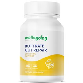 Butyrate Gut Repair Supplement – Sodium Butyrate for Gut Lining & Digestive Support – Colon Health & Microbiome Balance – Advanced Gut Health Formula – 60 Capsules