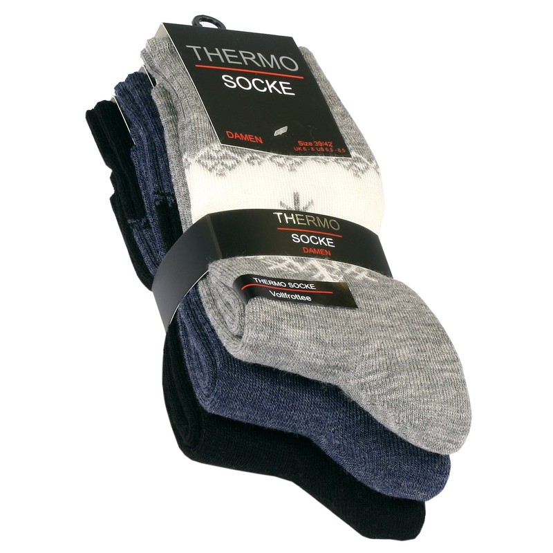VCA 3 Pairs of Women's Thermal Socks, Winter Socks with