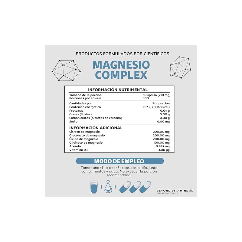 Beyond Vitamins Magnesio Complex CON 4 MAGNESIOS 180 caps