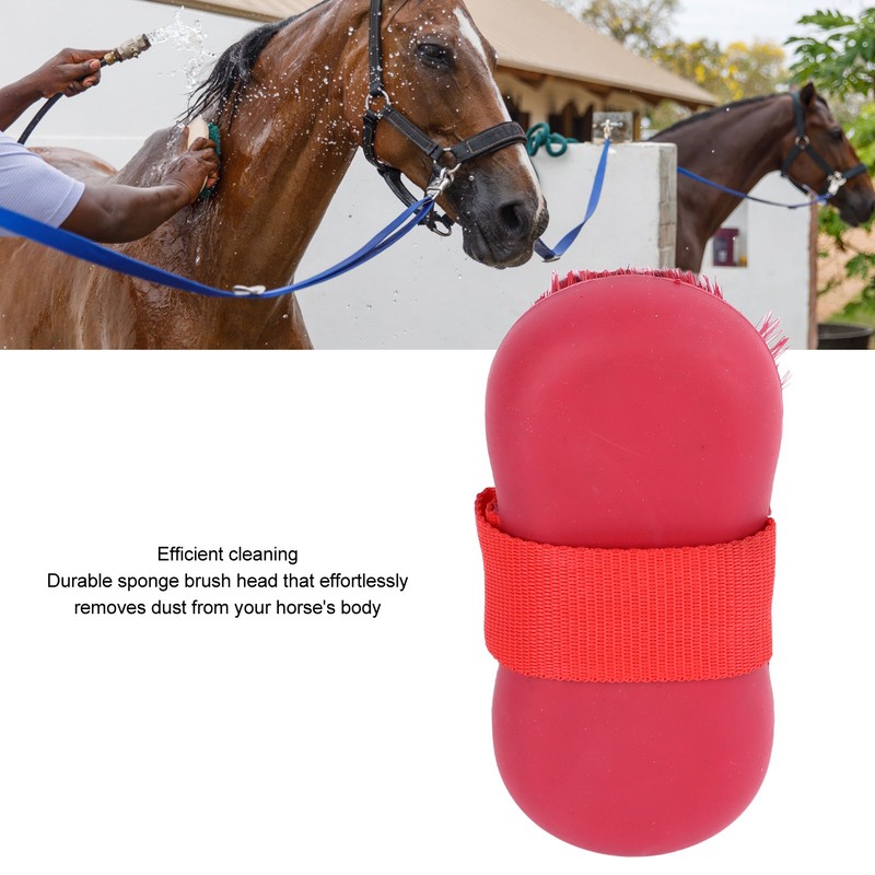 Horse Brush Soft Bristles Skid Resistant Handle Horse Grooming Brush