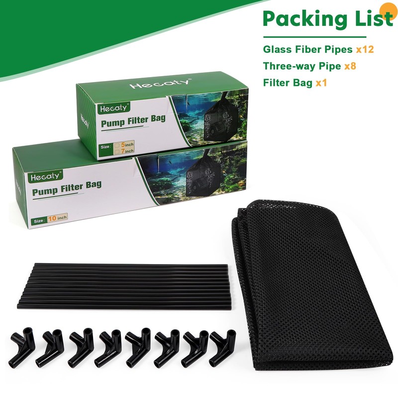 Pond Filter Bag, Pump Barrier Bag, Anti-Clogging Cube Filter Box,