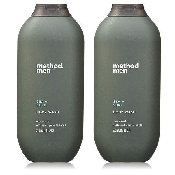 Method Men Body Wash Sea and Surf, 18 Ounce, 2 Pack