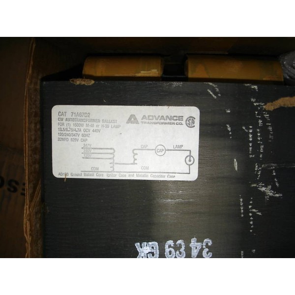 d Advance 71A6702500 1500W MH BALLAST 120/240/347V 60Hz