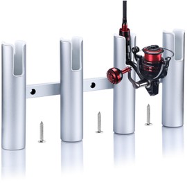 Marinebaby Fishing Rod Holder Aluminum, 3/4 Link Tube， Aluminum 4 Rod Rack, Suit Boats & Yacht (Silver:4 Tube)