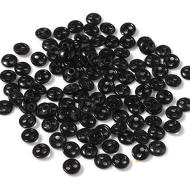 50 Pcs 5mm Black Mini Buttons for DIY Doll Clothes, Round Tiny Buttons, Clothes Scrapbooking Decor Sewing Supplies Small in Size and Light in Weight, Fasteners, Sewing Notions and Supplies, Buttons