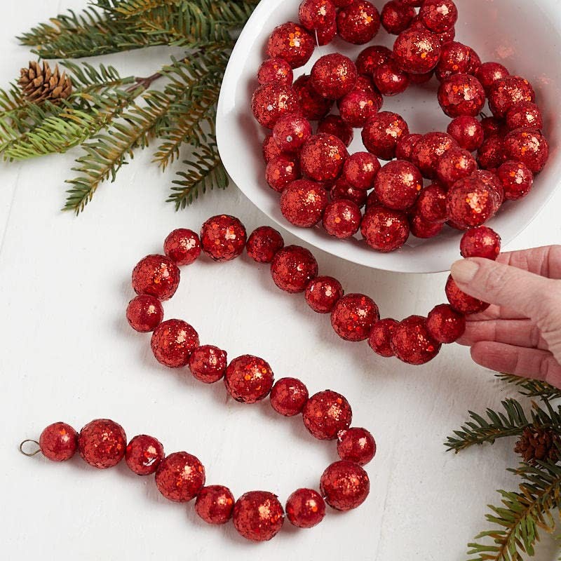 Factory Direct Craft Set of 3 Bright Red Sparkly Glitter