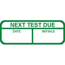Next Test Due - Mark and Seal Write On 40mm x 15mm Labels - Price per Pack of 120 Labels (P/NO. 7820415)
