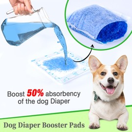 Dog Diaper Liners Booster Pads, 100ct Disposable Dog Diapers Inserts Male Female for Washable Doggie Belly Bands Wraps Covers Period Panties(Large)