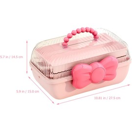 Caja Organizadora para Diademas y Pinzas para Accesorios para Cabello Niña en Color Rosa Diseño Portátil Múltiples Compartimentos Adecuado para Viajes y Uso Diario