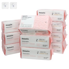 Deluwire 800 Count Disposable Face Towels, Ultra Soft & Thick Facial Cleaning Wipes, Lint-Free and Gentle for Sensitive Skin, Fragrance-Free Makeup Remover Towelettes (10 Pack Pearl Pattern)