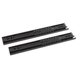 GKYZBB 1 Pair Black Stainless Steel Three-Section Full Extension Ball Bearing Side-Mounted Drawer Slide (12inch)