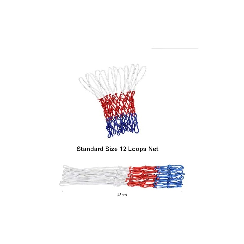 Weforu 2 Pack Heavy Duty Basketball Net, Red/White/Blue Nylon, 12