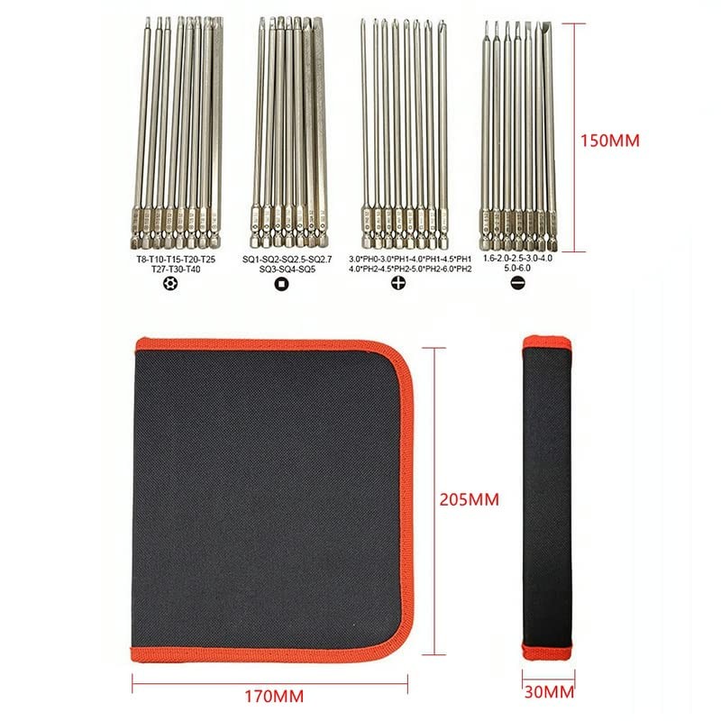 30 Pieces/Set Extra Long 100/150 mm S2 Steel Magnetic Screwdriver