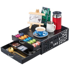 Flagship for Vertuo Pod Holder Coffee Accessories Organizar for Nespresso Pod Storage Large Capacity Fits All Size Coffee Station for Coffee Bar