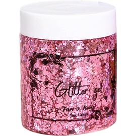Mingzhe Gel con Purpurina de 100 Ml para Rostro, Cuerpo, Cabello, Gel Brillante con Espátula y Cepillo para Festivales, Escenarios, Fiestas, Maquillaje, Larga Duración, Resistente (Unidad única)