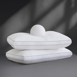 Yalamila Goose Down Bed Pillows King Size Set of 2 (White), Hotel Collection Pillows for Sleeping, Gusseted Pillow for Side, Back, or Stomach Sleepers, 20" x 36"