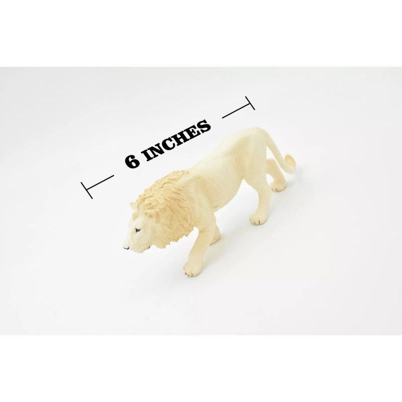 MOJO TOYS Lion, White, Museum Quality Plastic Replica 6" M085-B605