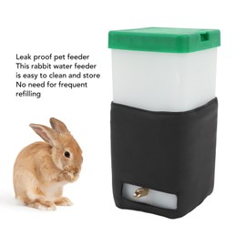 Generic Heated Rabbit Water Bottle, 1L No Drip Water Bottle for Small Animal Rabbit Water Dispenser Heated, Constant Temperature Hamster Water Bottle for Rabbit Hamster Guinea Pigs Ferrets