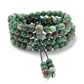 Stretchy Mala Wrist Wrap Bracelet with 108 Healing Mala Prayer Beads (African Turquoise)