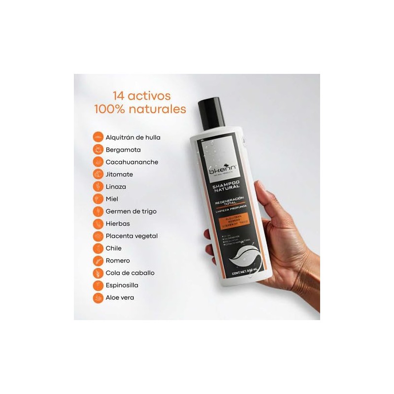 Shampoo Base Alquitrán Bkenn, Limpieza Profunda, 500 ml
