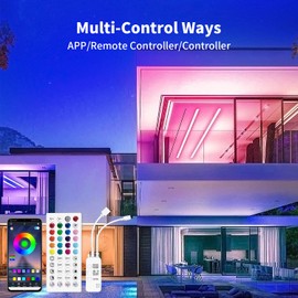 iNextStation RGB Neon LED Strip Lights, 16.4 FT Color Changing Flexible Rope Lights with Power Adapter, Control with APP & Remote, IP65 Waterproof, Music Sync Neon Light Strip for Bedroom Party Decor