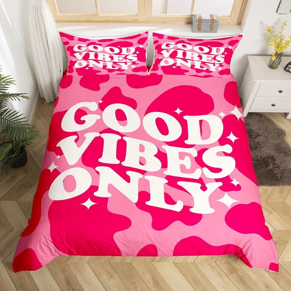 Preppy Pink Comforter Cover Western Bedding Sets Single for Cowgirl