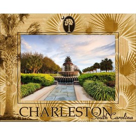 Saddle Mountain Souvenir Charleston South Carolina Laser Engraved Wood Picture Frame Landscape (4 x 6)