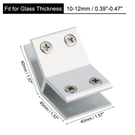 sourcing map 135 Degree Glass Clamp, for 10-12mm Thickness Adjustable Double Side Glass Shelf Support Bracket Aluminum Alloy Glass Clip Clamp Holder