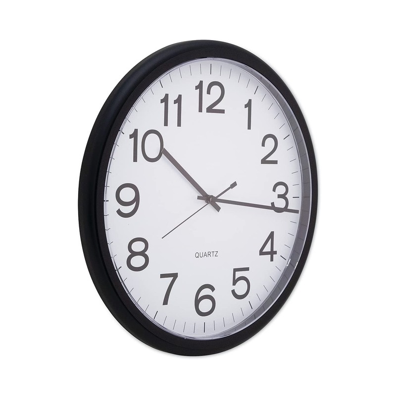 Universal Round Wall Clock, 13.5" Overall Diameter, Black Case, 1