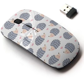 2.4G Wireless Mouse with Cute Pattern Design for All Laptops and Desktops with Nano Receiver - Cute Hedgehog Animal