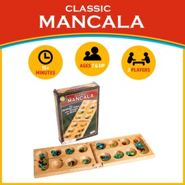 Classic Mancala - Fun Board Game for Friends and Family - Timeless Strategy Game