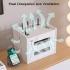 Wooden Router Shelf, Desktop WiFi Router Storage Box Modem Rack