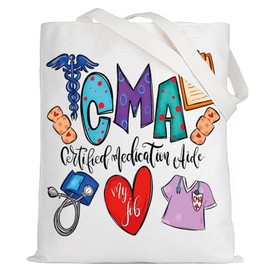 LEVLO Certified Medical Assistant Tote Bag CMA Gift Certified Medication Aide Shoulder Bag For Medical School Graduation, Cma Tote, Large
