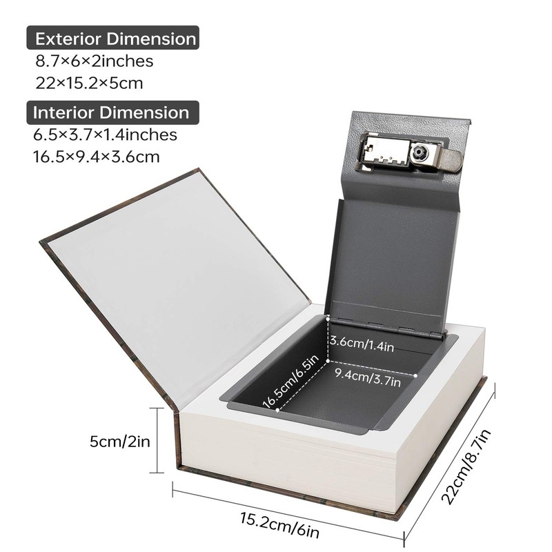 Real Paper Diversion Book Safe Storage Box, Dictionary Secret Safe