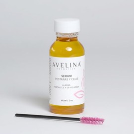 AVELINA COSMETICS Kit Serum Alargador de Pestañas y Cejas 100% natural 60 ml. Incluye Tónico de Rosas con Aloe Vera 120 ml.