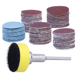 100Pcs 1 Inch Sanding Discs，Bestgle Wet Dry Hook and Loop Sandpaper with 1/8" Shank Backing Pad Aluminum Oxide Sanding Discs Pad for Wood Metal Paint Finishing (Grits 100, 180, 240, 1500, 3000)