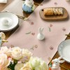 Artoid Mode Pink Bunny Eucalyptus Tulips Easter Table Runner,Seasonal Spring