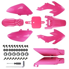 PRO BAT 7 PCs CRF50 Plastic Fender Kit with Fork Suspension Guard Cover XR50 Fairing Fender Kit Motor Complete Fender Fairing Body Work Kit Fit for CRF 50 XR 50 SDG SSR 107 110 125 Pit Dirt Bike