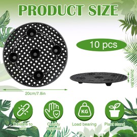 ZYNERY 10 PCS Plant Level Pot Elevator, Planter Stands for Outdoor Plants, Flower Plant Pot Saucers for Patio, Plant Trays for Pots, Pot Stand for Plants Indoor, Plant Risers for Pots Outdoor (7.87in)